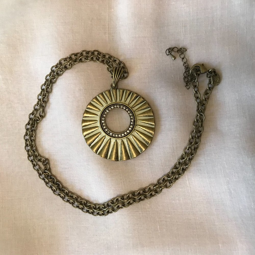 Lia Sophia Necklace in Antique Gold Tone with Pendant